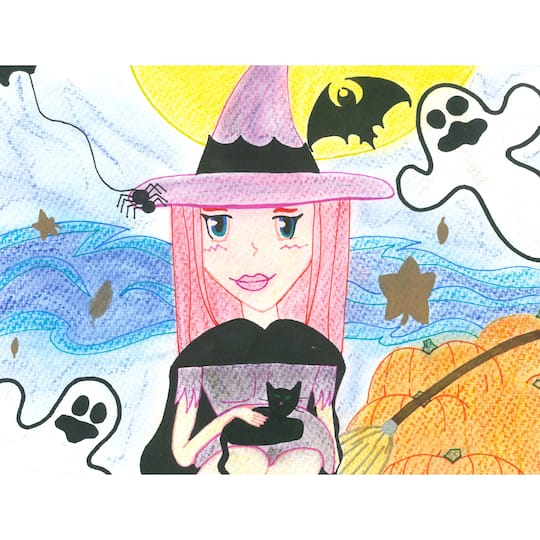 Sparkly Selections Witch and Friends 30cm x 40cm Diamond Painting Kit, Round Diamonds